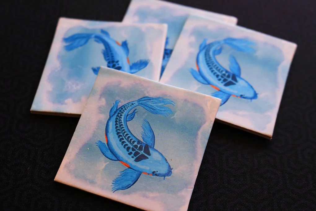 Kohaku: The Big Pond - blue koi